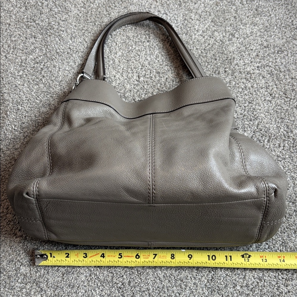 COACH Lexy Fog (Gray) Pebble Leather 3 Compartment Shoulder Bag #F27593 - Picture 12 of 16